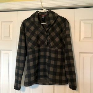 The North Face pull over - medium - black/brown plaid